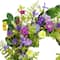 24" Purple & Yellow Spring Echinops & Chrysanthemum Floral Wreath